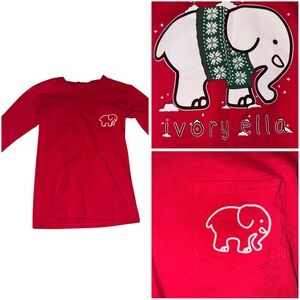 Ivory Ella Red Long Sleeve Shirt